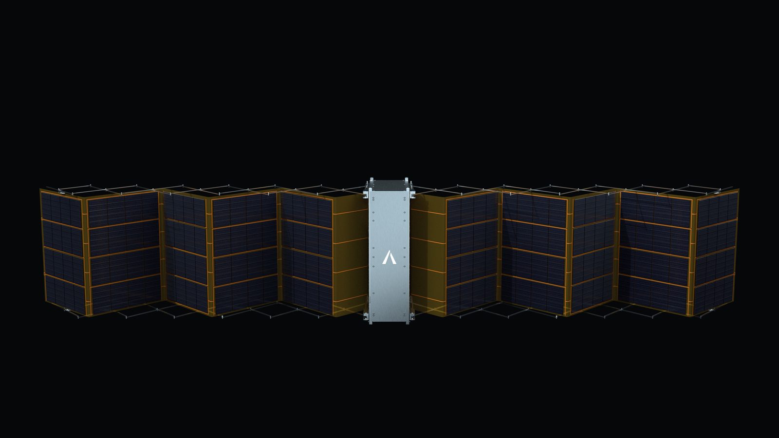 Astradyne space solar array — semi-deployed